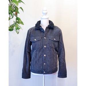 ABERCROMBIE & FITCH Men's Sherpa-Lined Corduroy Trucker Jacket